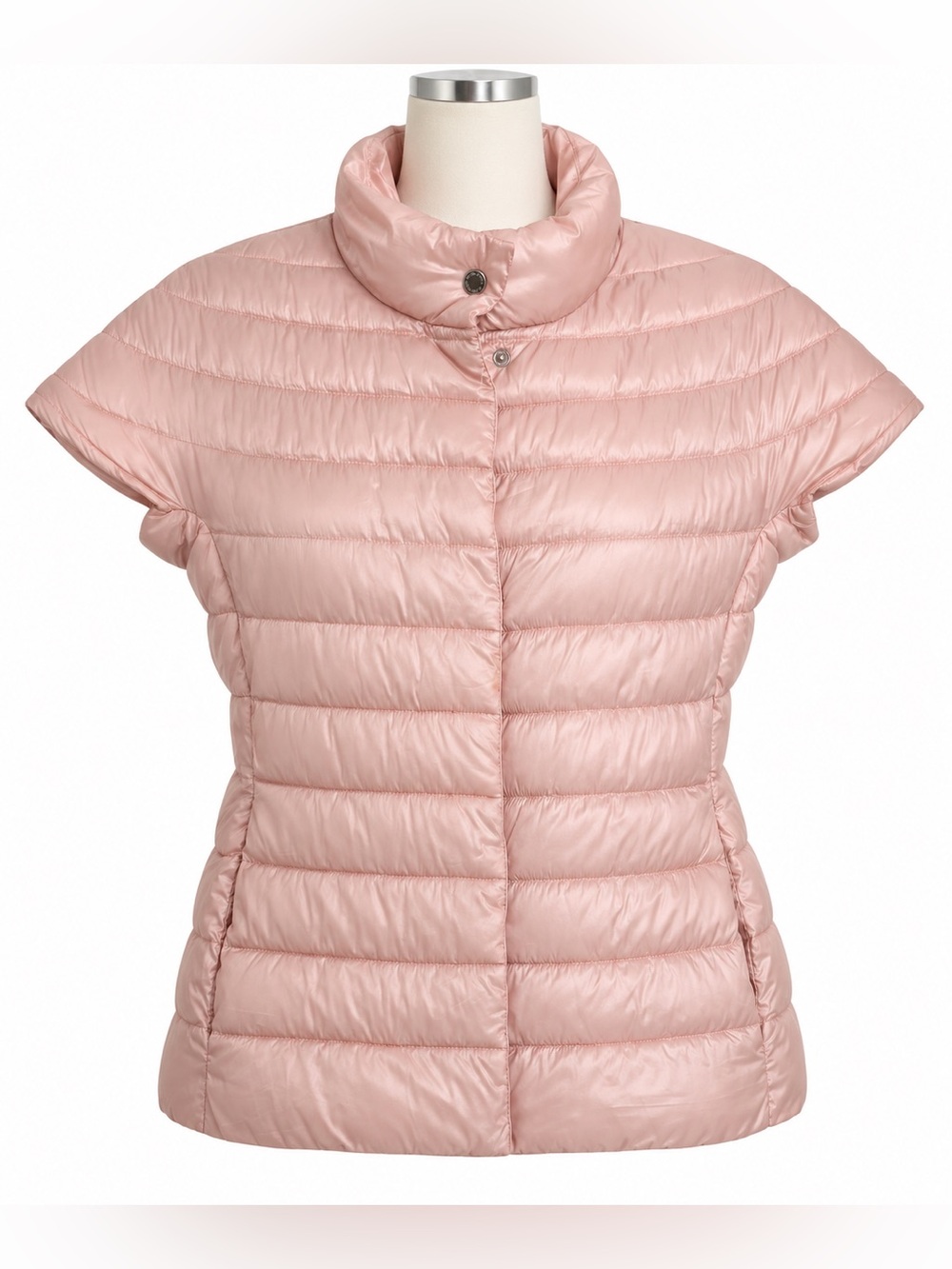 Calvin Klein Women’s Pink Sorona Quilted Puffer Cap Sleeve Vest Size S